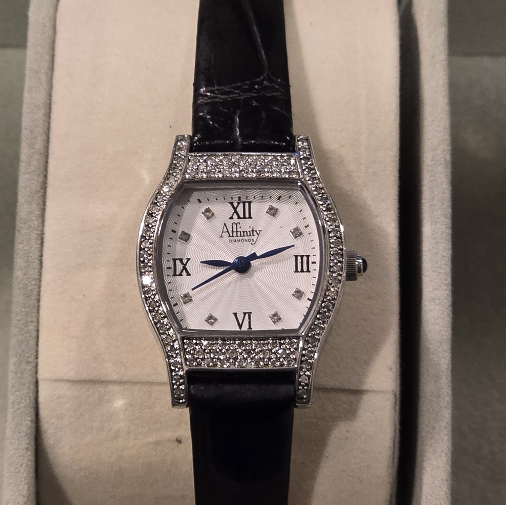 Affinity Silver And Black Luxury Watch With Tonneau C… - Gem